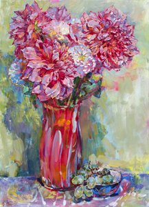 Naturaleza muerta floral llena de colorido de Andrii Kutsachenko