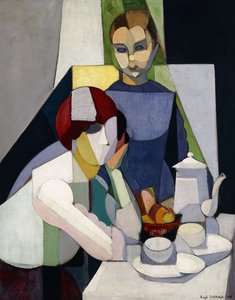 Hora del té para dos niñas de Ángel Zárraga