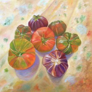 Tomates tradicionales de colores vivos