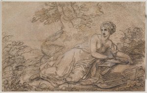 Una poeta femenina, posiblemente Safo de Angelica Kauffmann