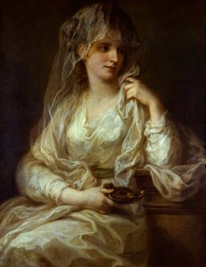 Retrato de una dama como virgen vestal - Pintura de Angelika (Angelica) Kauffmann (1741-1807), óleo sobre lienzo de Angelica Kauffmann