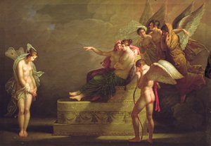 Escena de la leyenda de Amor y Psique de Angelica Kauffmann