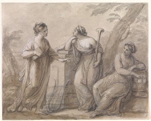 Tres musas en conversación de Angelica Kauffmann
