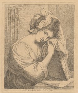 Joven mujer en contemplación de Angelica Kauffmann