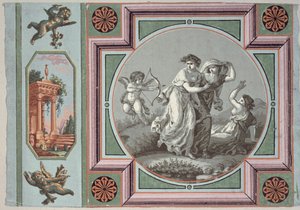La venganza del amor, diseño para un medallón de papel tapiz, c.1785 de Angelica after Kauffmann