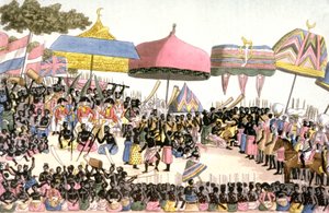 Embajada inglesa en Costa de Marfil, c.1820 (grabado) de Angelo (after) Biasioli