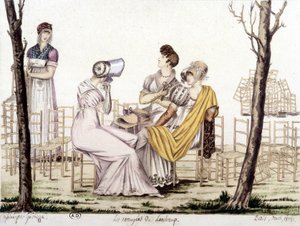 Los aburridos de Lonchamp, marzo de 1806. Dibujo de Garbizza.