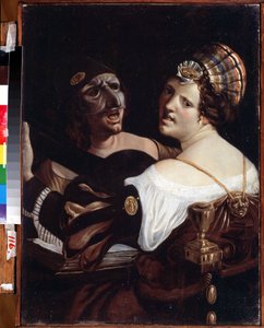 Actores que cantan. Pintura de Angelo Carlo Velli (mediados del siglo XVIII). Óleo sobre lienzo, 64,3 x 48 cm. Arte italiano del siglo XVIII. Museo Estatal de Arte, Ekaterimburgo, Rusia. de Angelo Carlo Velli