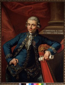 Retrato del compositor y arpista alemán Philip Joseph Hinner (1754-después de 1805)