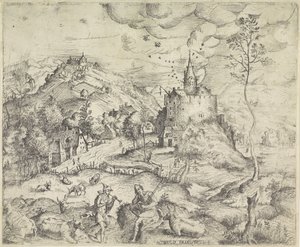 Paisaje con Mercurio robando la manada de Apolo de Angelo Falconetto