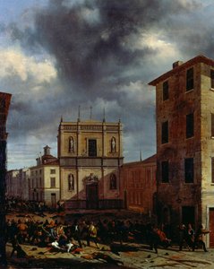Los diez días de Brescia, de Angelo Inganni (1807-1880), óleo sobre lienzo, 38x45 cm de Angelo Inganni