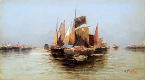 Barcos de vela, finales del siglo XVII o principios del siglo XVIII