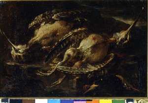 Naturaleza muerta de aves de Angelo Maria Crivelli