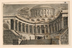 Diseño de escenario, atrio del templo de Angelo Toselli