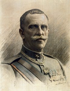 Retrato del Rey de Italia Vittorio Emanuele III de Angelo Vernazza
