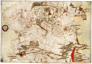 El Mediterráneo, el Mar Negro y el Atlántico Nororiental, c.1550 (vitela)