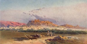 Atenas y la Acrópolis (litografía en color)