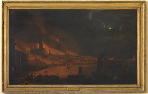 El Gran Incendio de Londres, c.1666-1700 (óleo sobre lienzo) de Anglo Dutch School