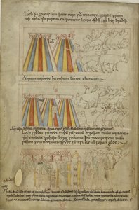Algodón Claudio B. IV, f.23v Lot y Abraham de Anglo Saxon