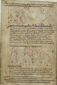 Algodón Claudio B. IV, f.25v Abraham y Lot de Anglo Saxon