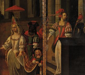 Biombo de cuatro hojas de doble cara, c.1700 de Anglo Flemish School