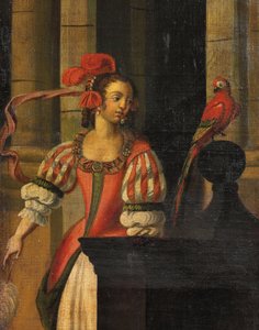 Biombo de cuatro paneles de doble cara, c.1700