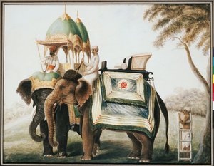 Elefantes con su mahout, c.1815 de Anglo Indian School