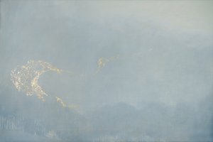 Luz, 2022 (óleo y pan de oro sobre lino) de angus hampel