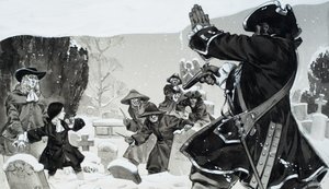 Churchyard Brawl (gouache sobre papel) de Angus McBride