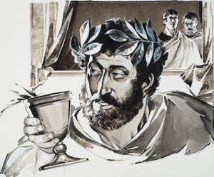 Emperador Cómodo (gouache sobre papel)