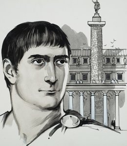 Emperador Trajano (gouache sobre papel)