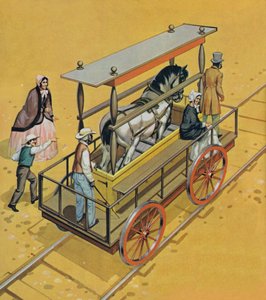 Locomotora de caballos (litografía en color) de Angus McBride
