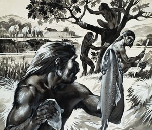 Mankind in the Making (gouache sobre papel) de Angus McBride
