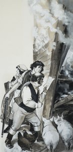 Hombres con cerdos de Angus McBride