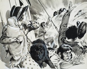 Barco de vapor del Mississippi (gouache sobre papel)