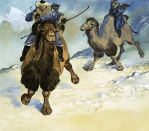 Guerreros mongoles en camello de Angus McBride