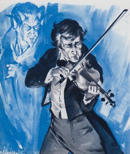 Nicolo Paganini - si hubiera vendido su alma al diablo (litografía en color) de Angus McBride