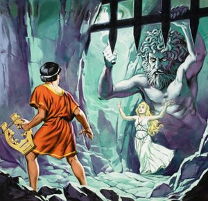 Orfeo y Eurídice (gouache sobre papel) de Angus McBride