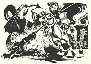 San Jorge y el dragón (litografía) de Angus McBride