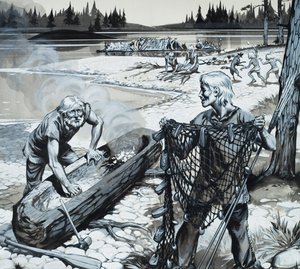 The Forest People of Scandinavia (gouache sobre papel)