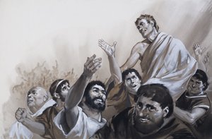 El reinado de Agripa, de "La gloria que fue Roma" (gouache sobre papel) de Angus McBride