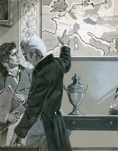 William Pitt señalando el mapa de Francia de Angus McBride