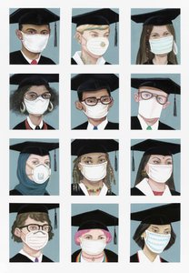 Clase de 2020, 2020 (acrílico sobre tabla de ilustración) de Anita Kunz