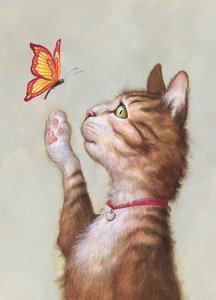 Eustace Tabby, 2019 (acrílico sobre tabla de ilustración, inédito) de Anita Kunz