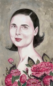 Isabella Rossellini, 2014 (acrílico sobre tabla ilustración) de Anita Kunz