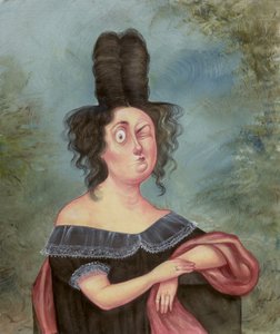 Retrato de una mujer dudosa, 2018 (pintura acrílica sobre tabla ilustración) de Anita Kunz