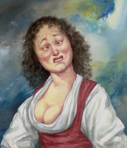 Esa chica, 2018 (pintura acrílica sobre tabla de ilustración) de Anita Kunz