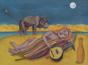 The Sleeping Roma, 2015 (pintura acrílica sobre tabla ilustración) de Anita Kunz