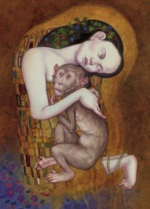 The Snog, 2016 (pintura acrílica sobre tabla ilustración) de Anita Kunz