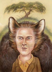 Wes Anderson, 2009 (acrílico sobre tabla ilustración) de Anita Kunz